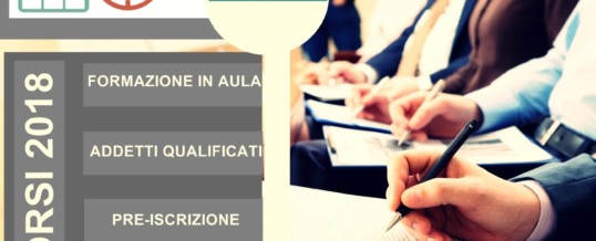 Calendario corsi Sicurezza sul Lavoro Autunno 2018